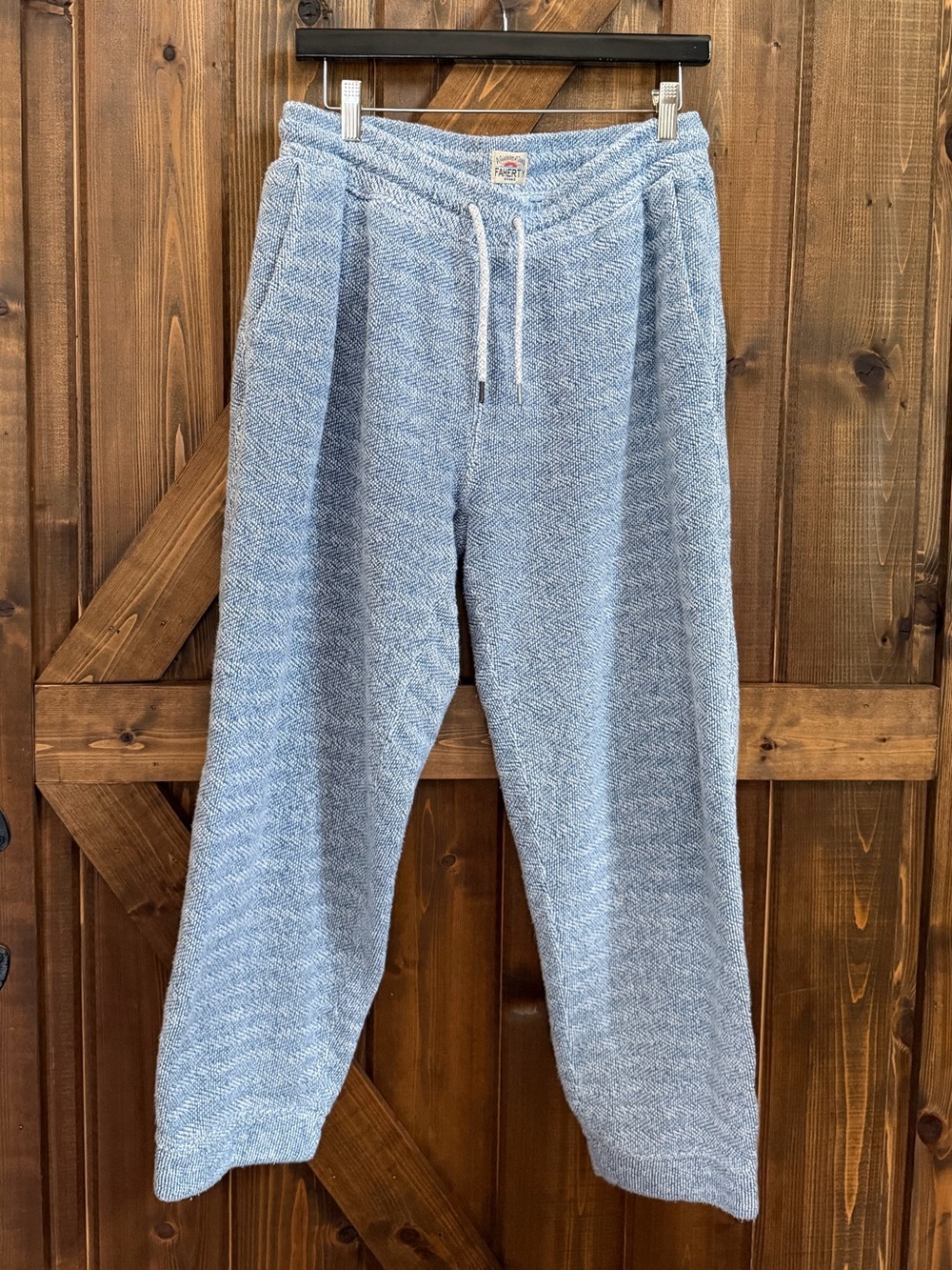 Faherty Whitewater Sweatpant Joggers Lounge Pant Sz L/XL Cropped Men's Blue EUC